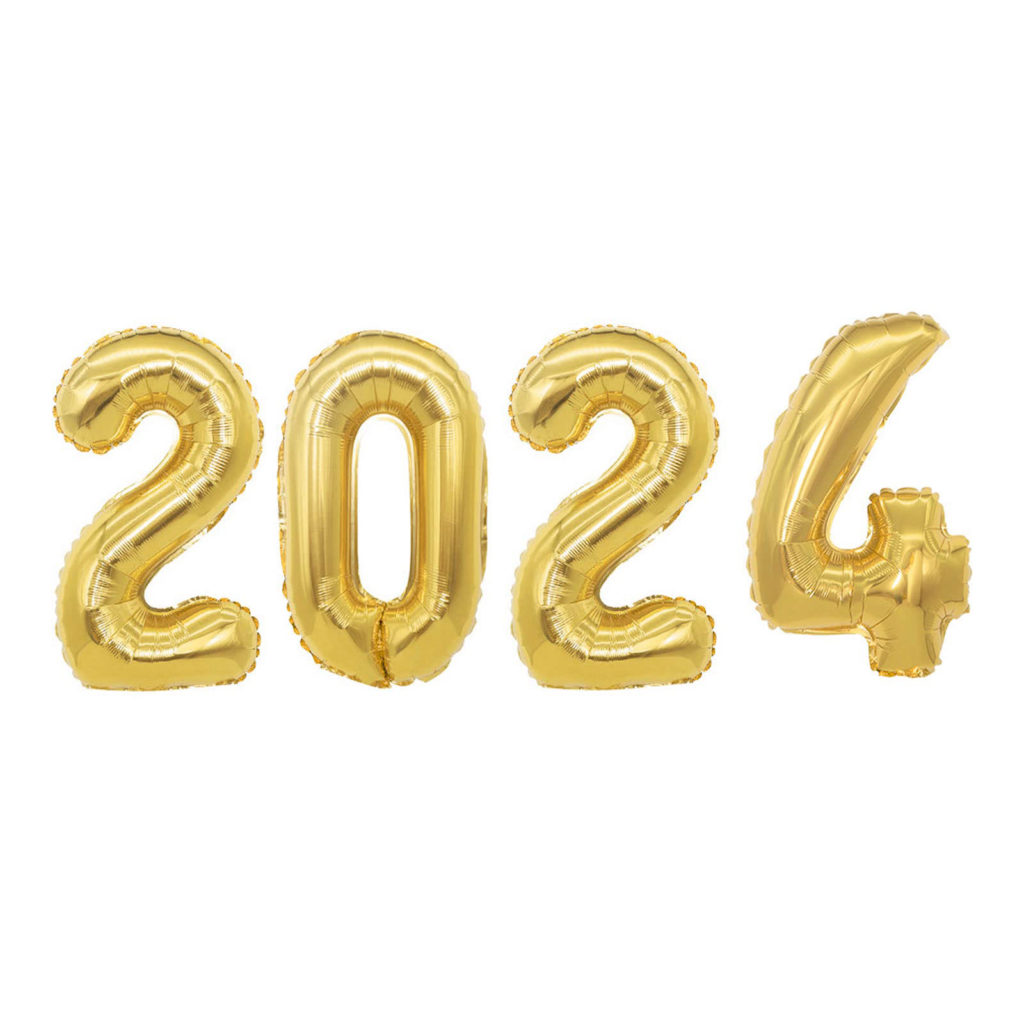 2024 Wall Numbers in Gold - Sparky's Balloons