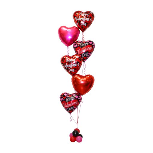 Classic Happy Valentine's Day Heart Mylar Bouquet