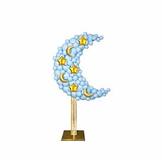 Celestial Baby Shower Moon Macaron Blue with Gold accents