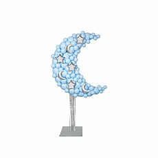 Celestial Baby Shower Moon Macaron Blue with Silver accents