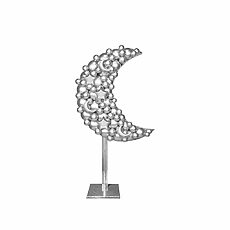 Magic Silver Moon Sculpture With Accents Silver