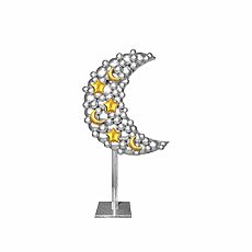 Magic Silver Moon Sculpture With Accents Gold